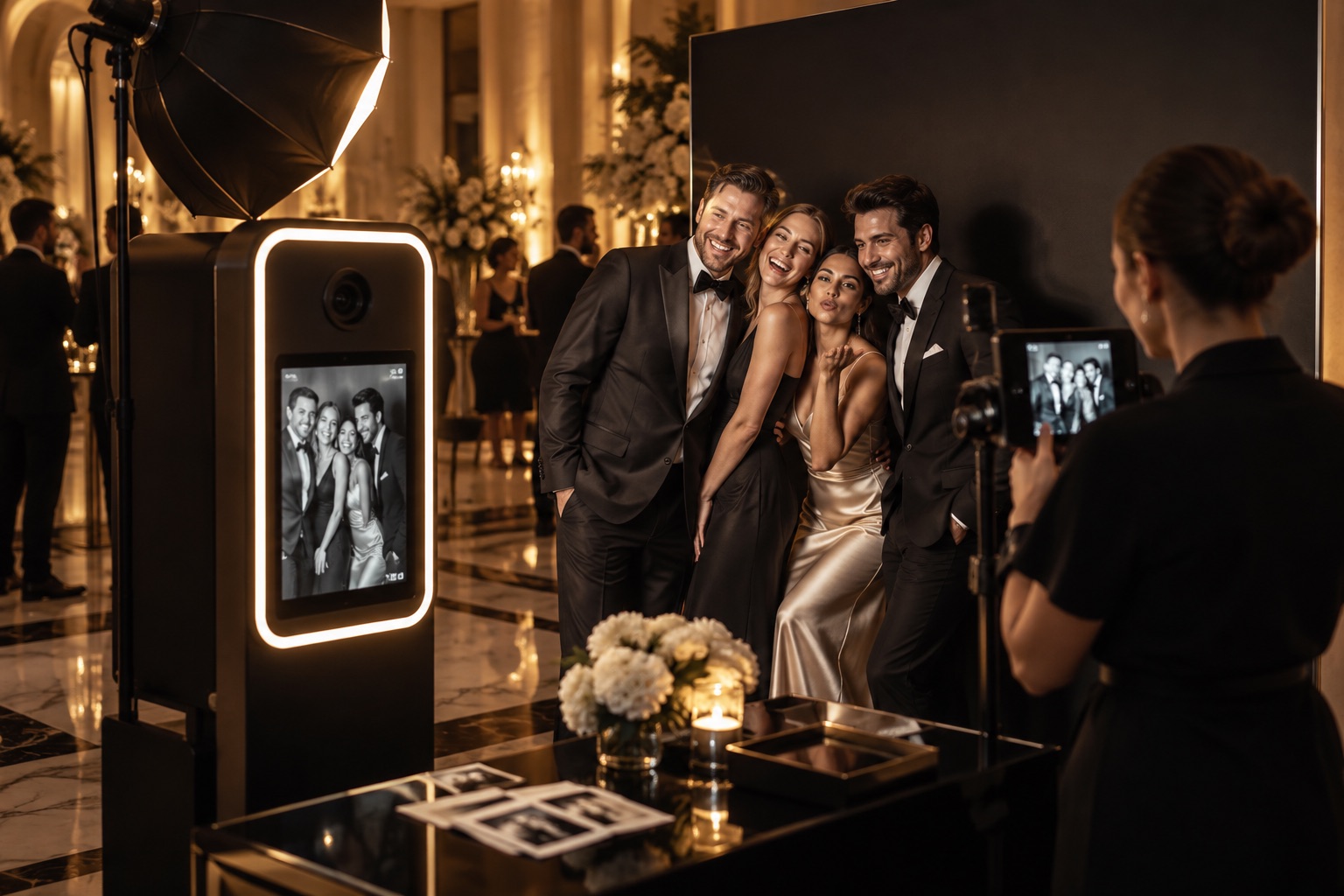 Visuel d’illustration : Location de photobooth noir et blanc