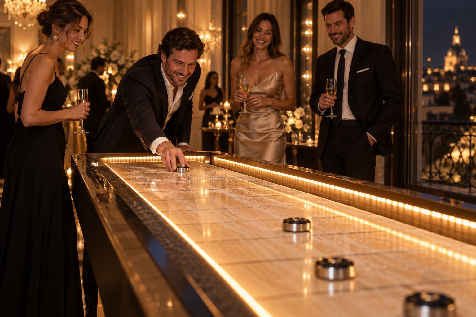 Visuel d’illustration : Location de table de shuffleboard lumineuse